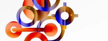 Çember bileşimi soyut arkaplan. Duvar kağıdı, afiş, arkaplan veya iniş için moda tekno iş şablonu