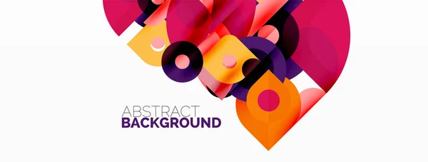 Colorful Shapes Circles Triangles Background Minimal Geometric Template Wallpaper Banner — 스톡 벡터