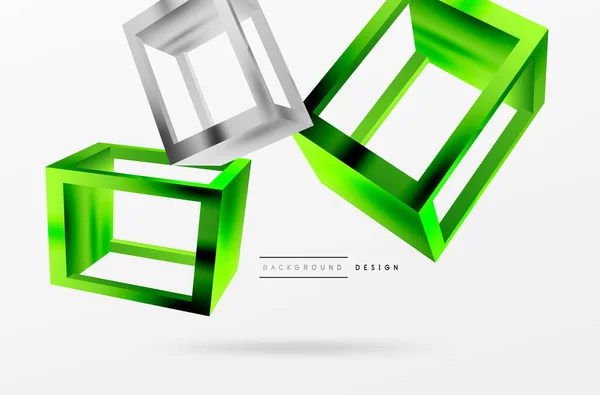 Cube Shapes Vector Geometric Background Trendy Techno Business Template Wallpaper — Image vectorielle