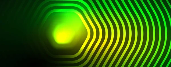 Neon Glänzende Sechsecke Abstrakten Hintergrund Technologie Energie Raum Licht Konzept — Stockvektor