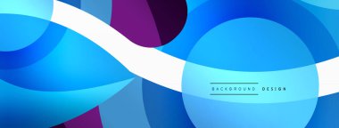 Yaratıcı geometrik duvar kağıdı. Asgari soyut arkaplan. Duvar kağıdı arkaplanı veya iniş sayfası için daire dalga ve yuvarlak şekiller kompozisyon vektör çizimi