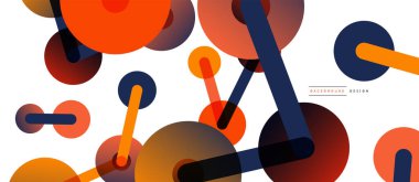 Çizgi noktaları geometrik soyut arkaplan bağlantıları. Çizgilerle birbirine bağlı çemberler. Duvar kağıdı, afiş, arkaplan veya iniş için moda tekno iş şablonu