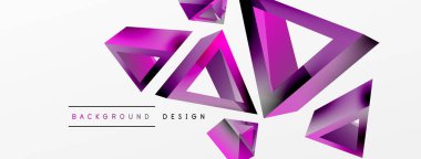 3d üçgen soyut arkaplan. Temel şekil teknolojisi ya da iş konsepti bileşimi. Duvar kağıdı, afiş, arkaplan veya iniş için moda tekno iş şablonu