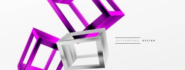 3 boyutlu küp vektör geometrik arkaplanı şekillendirir. Duvar kağıdı, afiş, arkaplan veya iniş için moda tekno iş şablonu