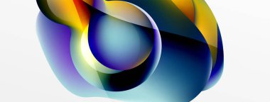 Fluid abstract background, round shapes and circle flowing design for wallpaper, banner, background or landing