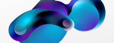 Fluid abstract background. Liquid color gradients composition. Round shapes and circle flowing design for wallpaper, banner, background or landing