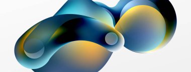 Fluid abstract background, round shapes and circle flowing design for wallpaper, banner, background or landing