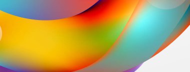 Fluid abstract background, round shapes and circle flowing design for wallpaper, banner, background or landing