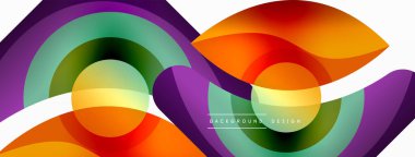 Yaratıcı geometrik duvar kağıdı. Asgari soyut arkaplan. Duvar kağıdı arkaplanı veya iniş sayfası için daire dalga ve yuvarlak şekiller kompozisyon vektör çizimi