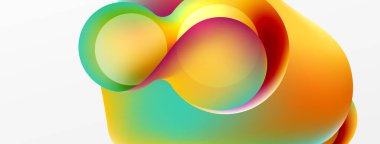 Fluid abstract background. Liquid color gradients composition. Round shapes and circle flowing design for wallpaper, banner, background or landing