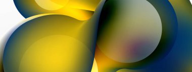 Fluid abstract background, round shapes and circle flowing design for wallpaper, banner, background or landing