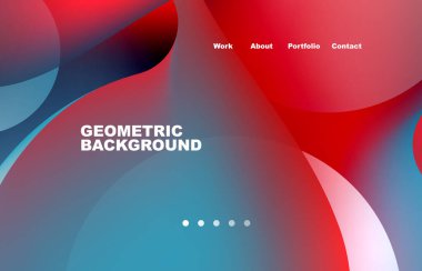 Landing page abstract liquid background. Flowing shapes, round design and circle. Web page for website or mobile app wallpaper