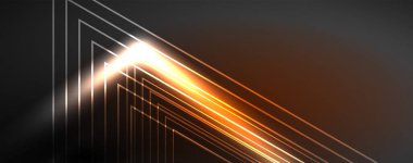 Neon parıldayan tekno çizgiler, yüksek teknolojili soyut arkaplan şablonu. Duvar kağıdı, afiş, arkaplan, broşür, katalog, kapak, broşür