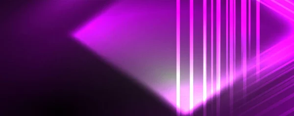 Neon Parlak Çizgiler Açılar Sihirli Enerji Uzay Işığı Konsepti Duvar — Stok Vektör