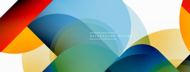 Yuvarlak üçgen çizgileri ve daireleri şekillendirir. Duvar kağıdı afişi arkaplanı veya iniş sayfası için Geometrik vektör çizimi