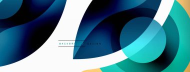 Yaratıcı geometrik duvar kağıdı. Asgari soyut arkaplan. Duvar kağıdı arkaplanı veya iniş sayfası için daire dalga ve yuvarlak şekiller kompozisyon vektör çizimi