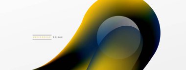 Fluid abstract background, round shapes and circle flowing design for wallpaper, banner, background or landing