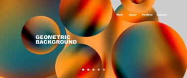 Flowing gradient colors and round elements and circles. Vector illustration for wallpaper, banner, background, leaflet, catalog, cover, flyer