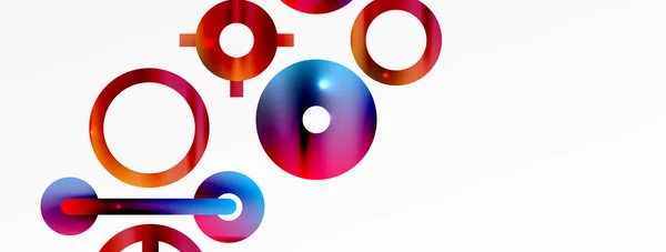 Fond Abstrait Géométrique Minimal Cercle Brillant Brillant Ligne Formes Rondes — Image vectorielle