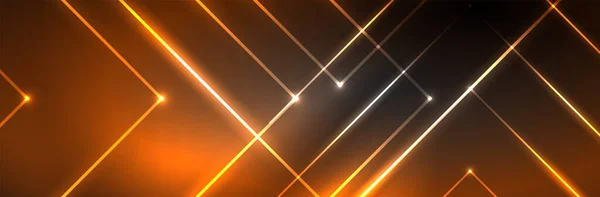 光沢のあるネオンライト ぼやけた魔法のネオンライト曲線を持つ暗い抽象的な背景 — ストックベクタ