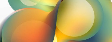 Fluid abstract background, round shapes and circle flowing design for wallpaper, banner, background or landing