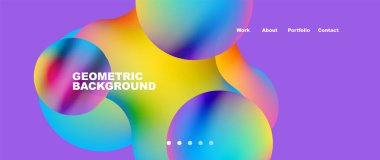 Liquid shapes with flowing gradient colors. Round elements and circles. Vector illustration for wallpaper, banner, background, leaflet, catalog, cover, flyer