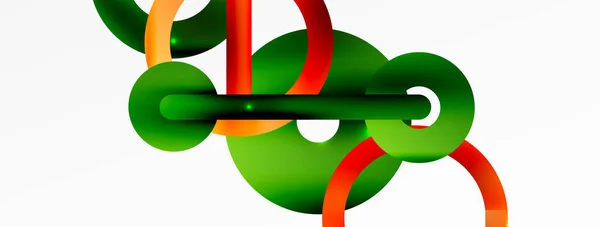 Minimaler Geometrischer Abstrakter Hintergrund Kreis Linien Und Runde Formen Werden — Stockvektor