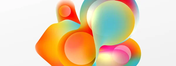 Fluid Abstract Background Shapes Circle Flowing Design Wallpaper Banner Background — Wektor stockowy