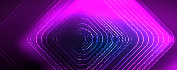 ネオン輝く線と角度 魔法のエネルギー空間の光の概念 バナー リーフレット カタログ カバー チラシのベクトルイラスト — ストックベクタ