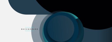 Çember ve yuvarlak şekiller soyut arkaplan. Duvar kağıdı afişi veya iniş sayfası için vektör illüstrasyonu
