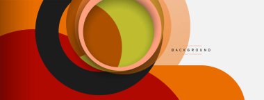 Yaratıcı geometrik duvar kağıdı. Asgari soyut arkaplan. Duvar kağıdı arkaplanı veya iniş sayfası için daire bileşimi vektör çizimi