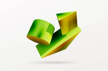 Metallic 3d shape vector geometric background. Trendy techno business template for wallpaper, banner, background or landing