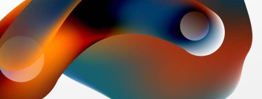 Fluid abstract background, round shapes and circle flowing design for wallpaper, banner, background or landing