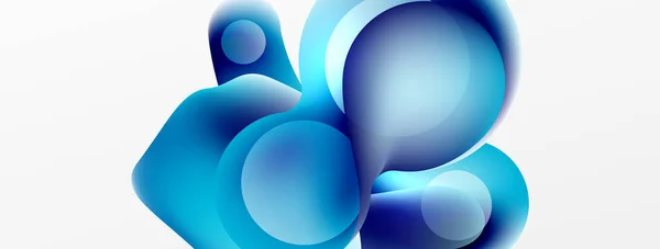 Fluid Abstract Background Shapes Circle Flowing Design Wallpaper Banner Background — Stockvektor