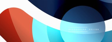 Yaratıcı geometrik duvar kağıdı. Asgari soyut arkaplan. Duvar kağıdı arkaplanı veya iniş sayfası için daire dalga ve yuvarlak şekiller kompozisyon vektör çizimi