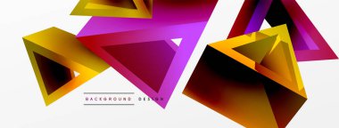 3d üçgen soyut arkaplan. Temel şekil teknolojisi ya da iş konsepti bileşimi. Duvar kağıdı, afiş, arkaplan veya iniş için moda tekno iş şablonu