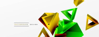3d üçgen soyut arkaplan. Temel şekil teknolojisi ya da iş konsepti bileşimi. Duvar kağıdı, afiş, arkaplan veya iniş için moda tekno iş şablonu