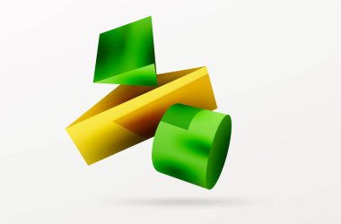 Metallic 3d shape vector geometric background. Trendy techno business template for wallpaper, banner, background or landing