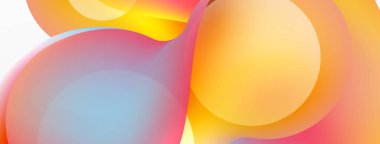 Fluid abstract background. Liquid color gradients composition. Round shapes and circle flowing design for wallpaper, banner, background or landing