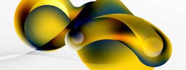 Fluid abstract background, round shapes and circle flowing design for wallpaper, banner, background or landing