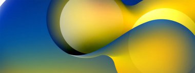 Fluid abstract background, round shapes and circle flowing design for wallpaper, banner, background or landing