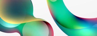 Fluid abstract background. Liquid color gradients composition. Round shapes and circle flowing design for wallpaper, banner, background or landing