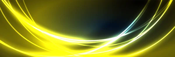 Lignes Lumineuses Néon Bleu Concept Lumière Espace Énergie Magique Fond — Image vectorielle