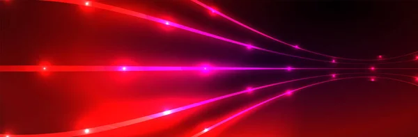 Neon Glühende Flüssigkeitswellenlinien Magische Energie Raumlichtkonzept Vektor Illustration Für Tapete — Stockvektor