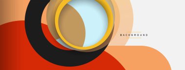 Çember ve yuvarlak şekiller soyut arkaplan. Duvar kağıdı afişi veya iniş sayfası için vektör illüstrasyonu