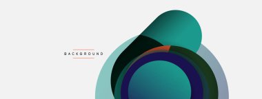 Vektör yuvarlak şekilli daireler minimum geometrik arkaplan. Duvar kağıdı afişi veya iniş sayfası için vektör illüstrasyonu