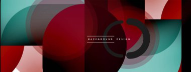 Yuvarlak üçgen çizgileri ve daireleri şekillendirir. Duvar kağıdı afişi arkaplanı veya iniş sayfası için Geometrik vektör çizimi