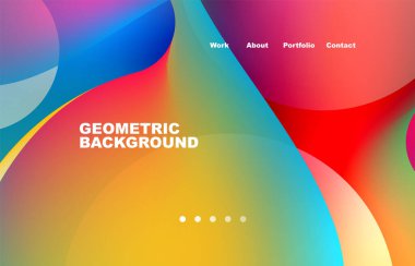 Landing page abstract liquid background. Flowing shapes, round design and circle. Web page for website or mobile app wallpaper