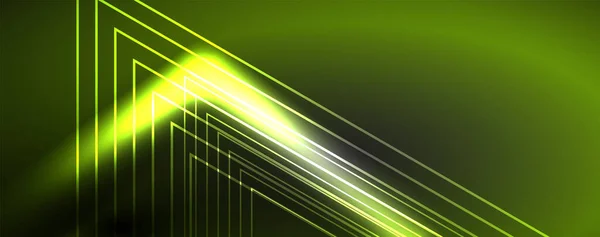 Neon Zářící Techno Linie Tech Futuristické Abstraktní Pozadí Šablony Vektorová — Stockový vektor