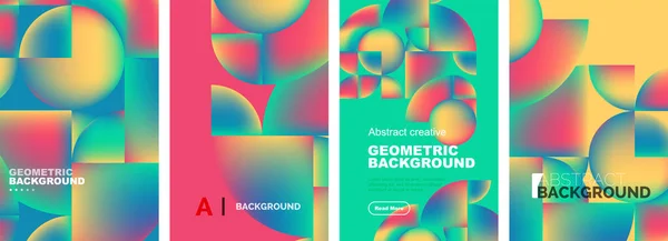 Conjunto Vectorial Diseños Abstractos Carteles Geométricos Colección Fondos Cubiertas Plantillas — Archivo Imágenes Vectoriales